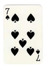 A vintage spades playing card on a white background.