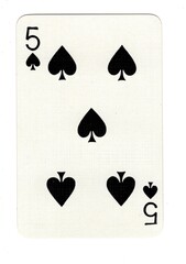 A vintage spades playing card on a white background.