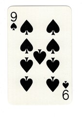 A vintage spades playing card on a white background.