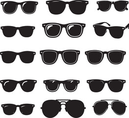 Different style glass designs vector illustrations
