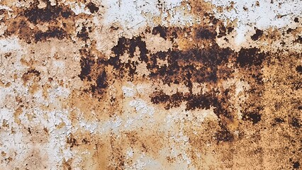 Rust on the iron door for the background. old peeling paint on rusty grates. Rusty metal texture.