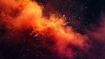 Obraz premium Explosive colorful clouds cosmic scene abstract art dark background wide viewpoint visual energy