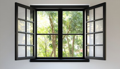 Modern luxury office interior with wooden elements and open view