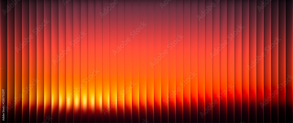 Aufkleber sunset gradient vertical linear pattern with fractal glass effect and warm blending glowing tones. s