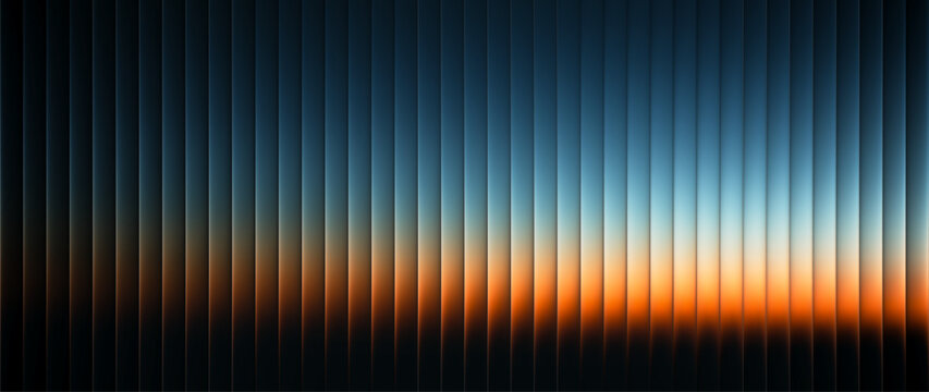 Fototapeta Vibrant sunset inspired gradient with  fractal vertical glass effect in warm orange and blue tones. Serene atmosphere, tranquility sky, peaceful twilight mood aesthetic design. Vector illustration