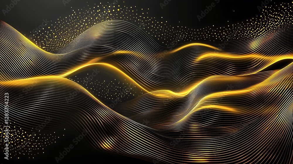 Poster Golden waves abstract background design
