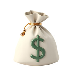 Loan fund money bag 3D object representing financial growth economy and business investment concepts