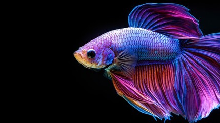 Vibrant Purple Betta Fish  Siamese Fighting Fish  Aquatic Life