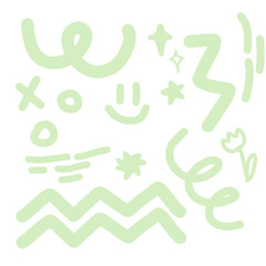 doodle sparklers png set