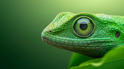 Fototapeta premium close up of lizard eye with sharp slit pupil and deep green iris