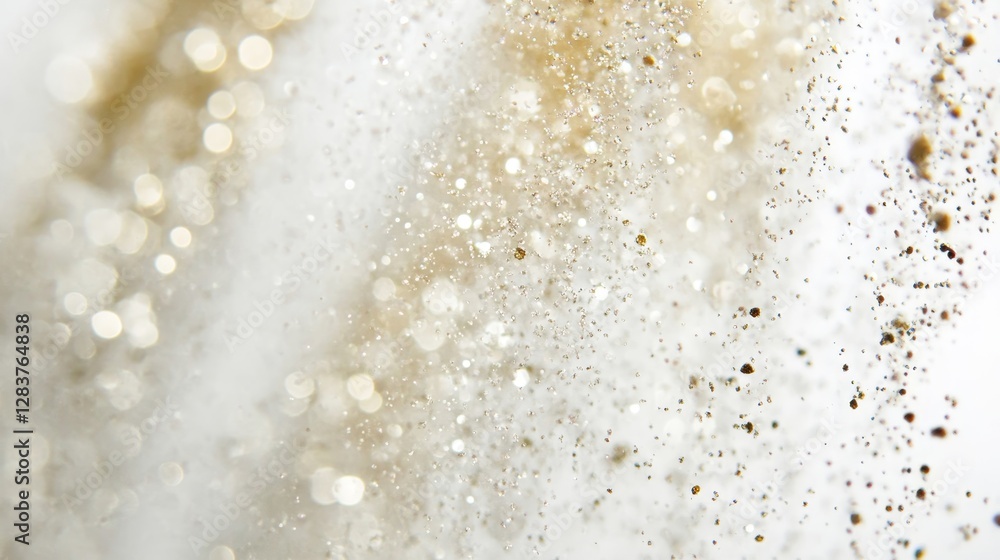 Poster sparkling dust particles on a light background for abstract art