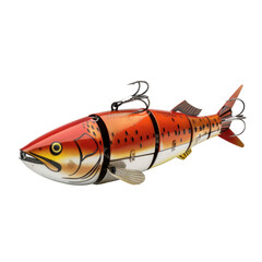 realistic red and white fishing lure designed to resemble fish, ideal for anglers. This lifelike bait is perfect for attracting various fish species