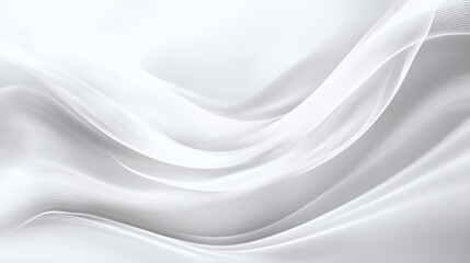 Obraz premium Abstract white background with smooth wavy lines and light waves in a flowing pattern