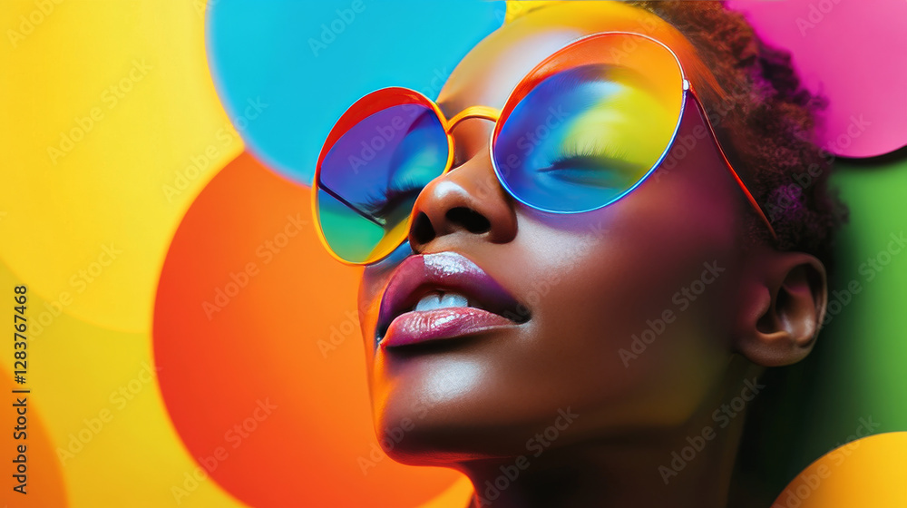 Poster abstract template flyer with color rainbow circles. design element