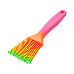 Vibrant Silicone Pastry Brush in Pink and Green Isolated on Transparent Background