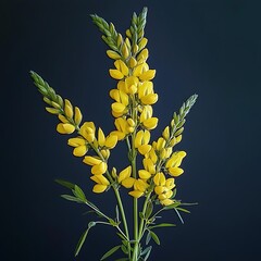 Yellow Sweet Clover Flowers on Dark Background