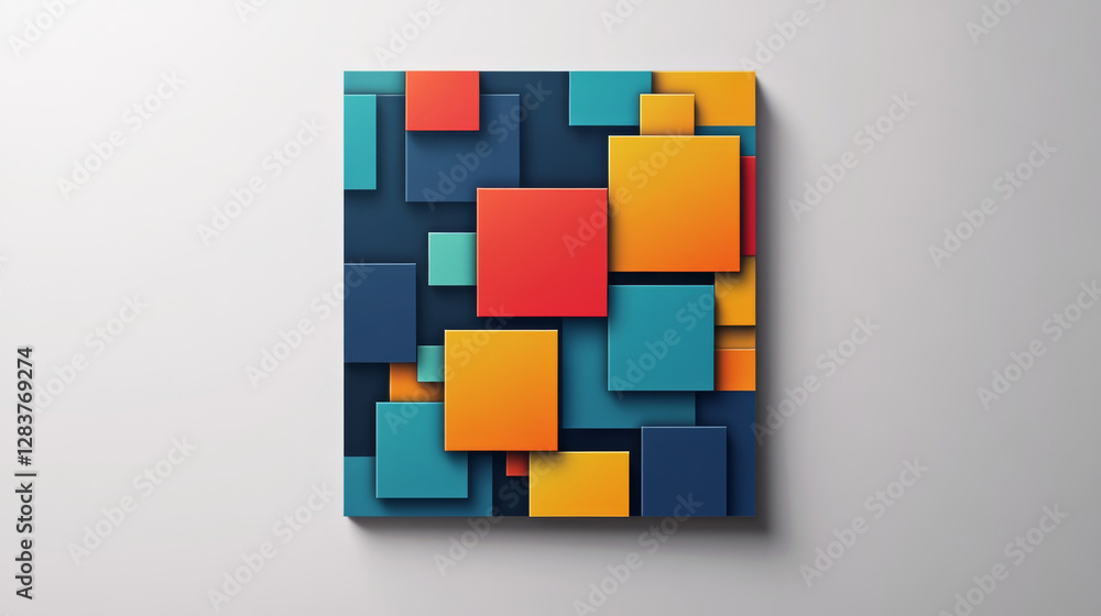 Aufkleber abstract template geometric flyer with color squares. design element