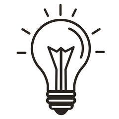 A simple illustration of a light bulb symbolizing ideas and innovation.
