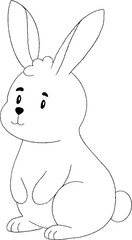 White Bunny Illustration Clipart