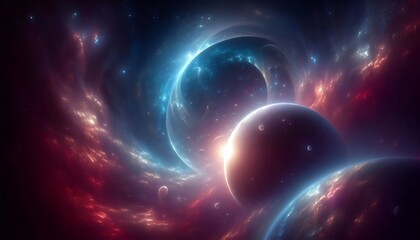 Cosmic Nebula and Planets