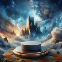 Futuristic Cityscape Display Platform