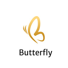 Obraz premium butterfly line art sketch, butterfly illustration template. Butterfly logo. gold color butterfly logo illustration template. butterfly logo template for cosmetics business, beauty salon and spa.