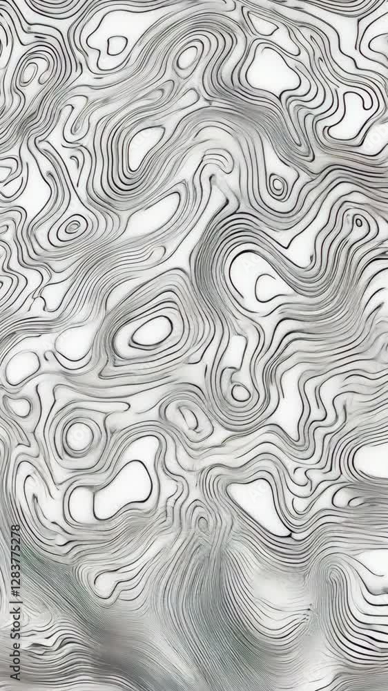 Aufkleber abstract black and white swirling lines create a mesmerizing pattern resembling flowing liquid or ge