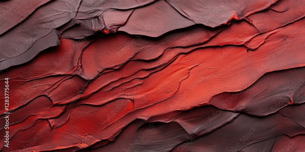 Poster rich and intense red lava surface showcases a striking texture with dynamic patterns. the layers ble