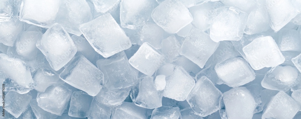 Poster a stunning arrangement of crystalline ice cubes forming a natural texture serves as a versatile back