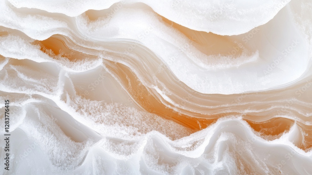 Aufkleber captivating layers of natural ice create a textured surface with intriguing patterns and soft warm h