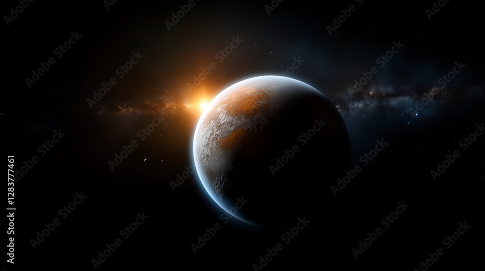 Canvas Prints planet with a sun in the background
