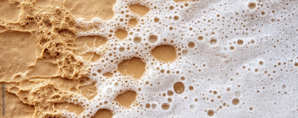 Poster this textured background features various microorganisms and bubbles creating a visually appealing d
