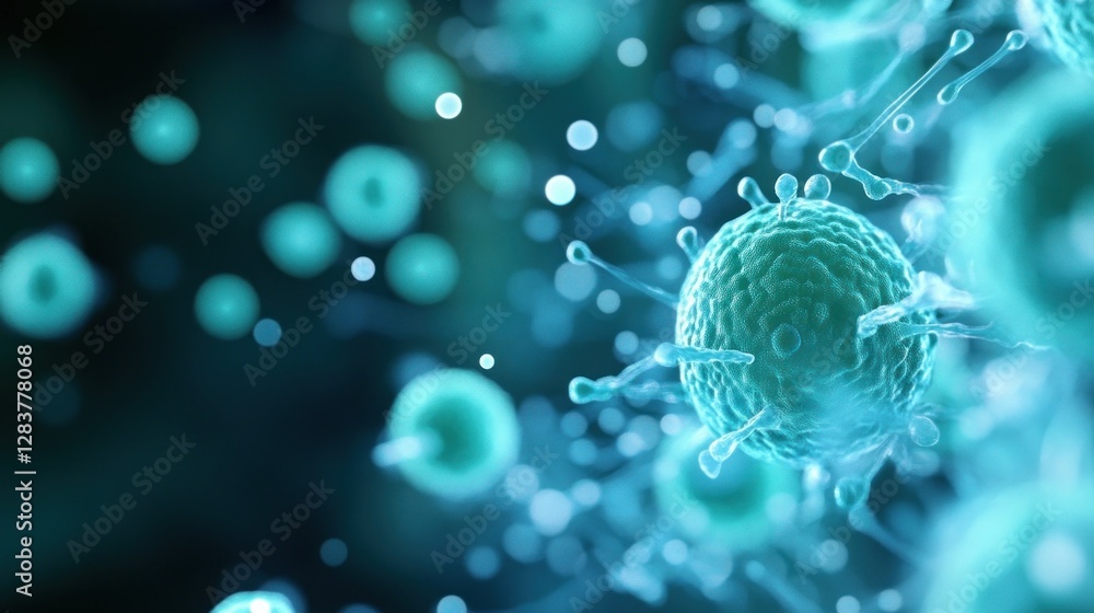 Poster a dynamic texture background features microorganisms in vibrant hues offering a visually striking ba