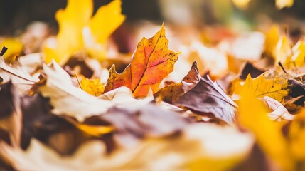 Autumn Leaves Closeup: A Stunning Display of Fall Foliage