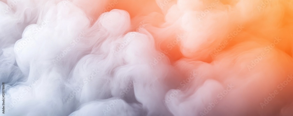 Poster soft and ethereal texture created by fogged up glass blending shades of orange and white. this backd