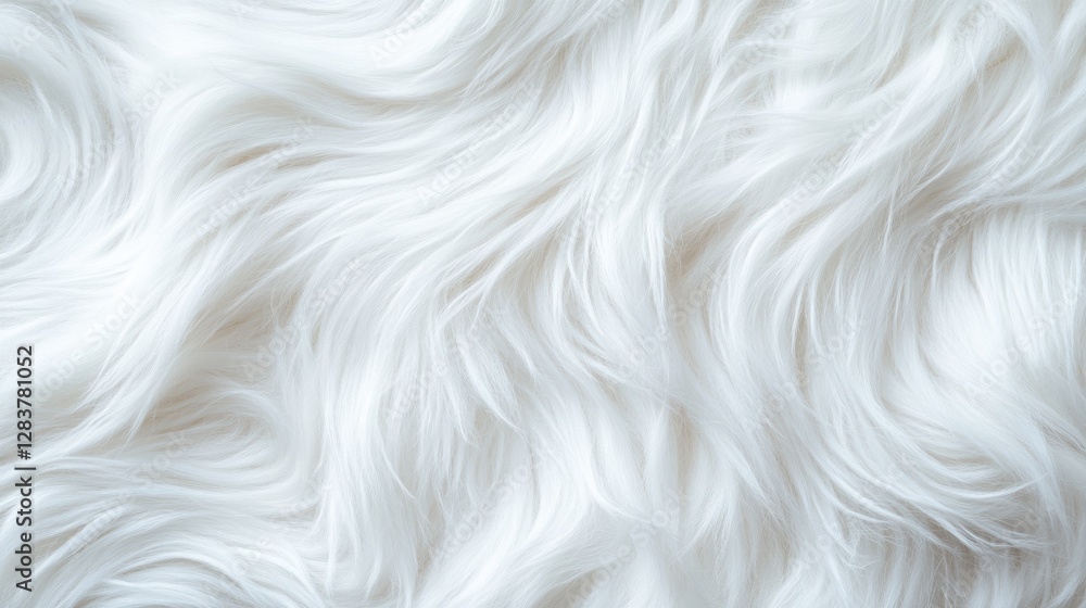 Poster detailed view of a soft white fur texture with flowing fibers creates a warm and inviting background