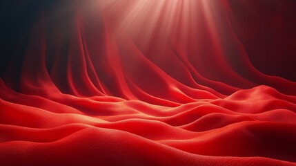 Obraz premium Red Fabric Drapery with Dramatic Lighting: Abstract Background