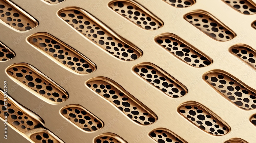 Poster this stunning gold metal surface features a detailed texture with unique patterns and openings provi