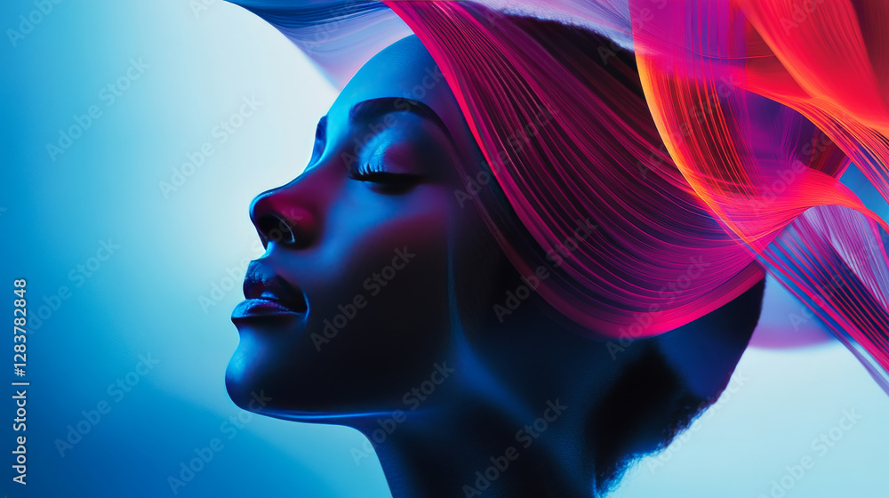 Poster set abstract vector banners with smooth shiny blue elements