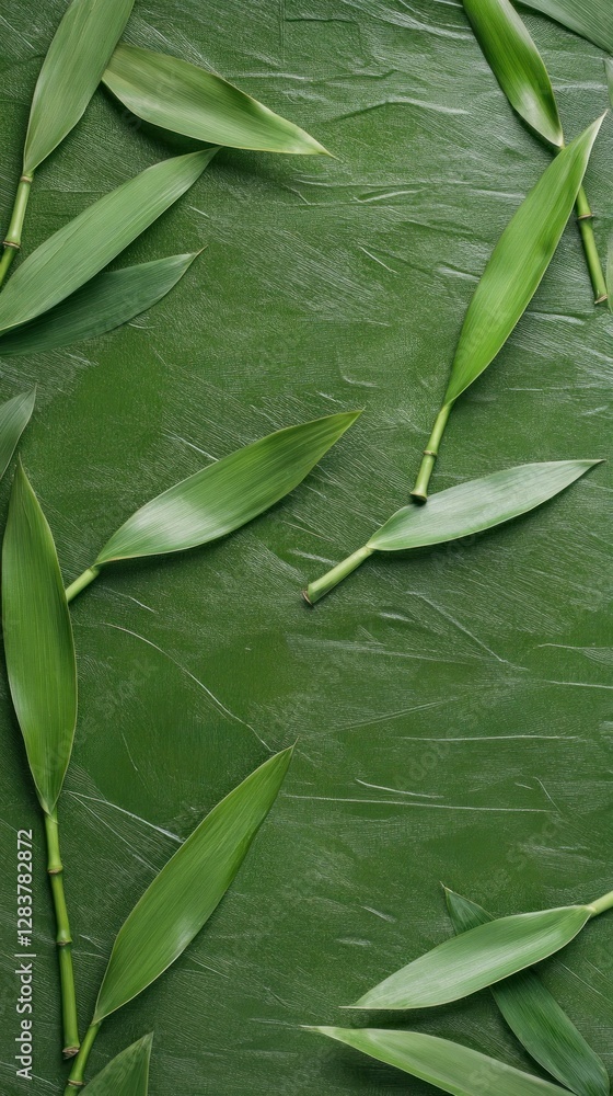 Aufkleber the texture combines rich green bamboo with fresh leaves arranged in a natural pattern perfect for b