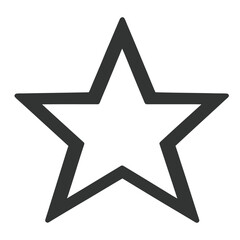 A simple black star shape, often used as a symbol for ratings or highlights.