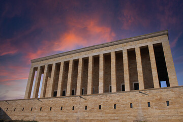 Beautiful sunset view at Mustafa Kemal Atatürk's Mausoleum in (Anıtkabir ) Ankara,Turkey