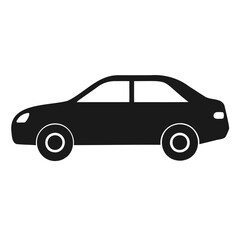Simple silhouette of a classic car, black silhouette of a small car