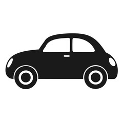 Simple silhouette of a classic car, black silhouette of a small car