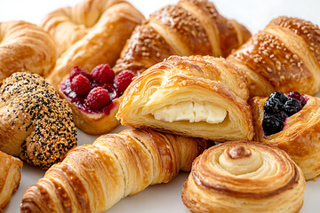 Fototapeta premium Delicious Pastry Collection A Bakery's Morning Delight