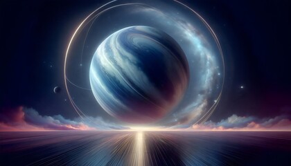 Celestial Sphere Tranquil Cosmic Landscape