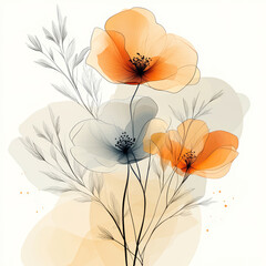 Floral background with poppies.