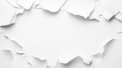Fototapeta premium Torn White Paper Background with Empty Space for Text or Design