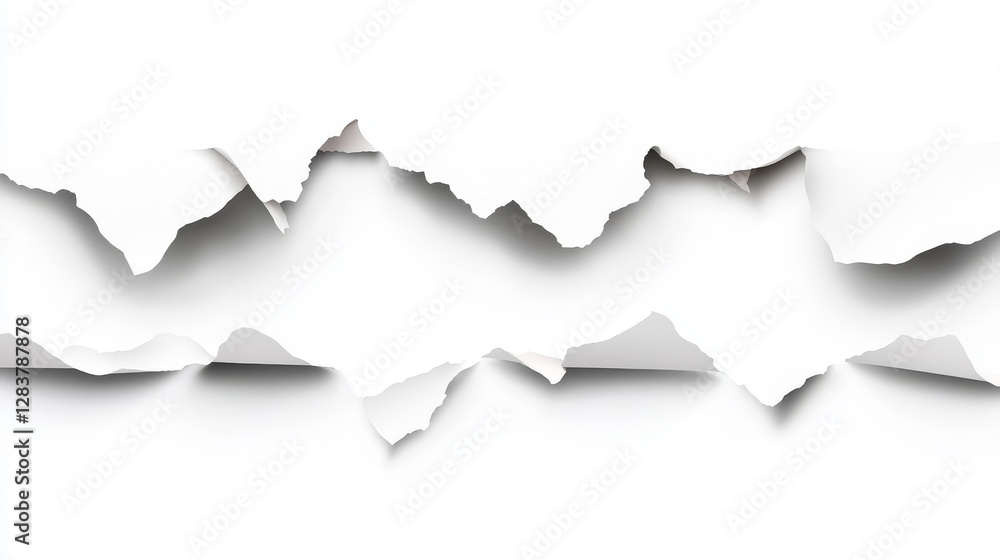 Poster torn paper texture on white background for design projects