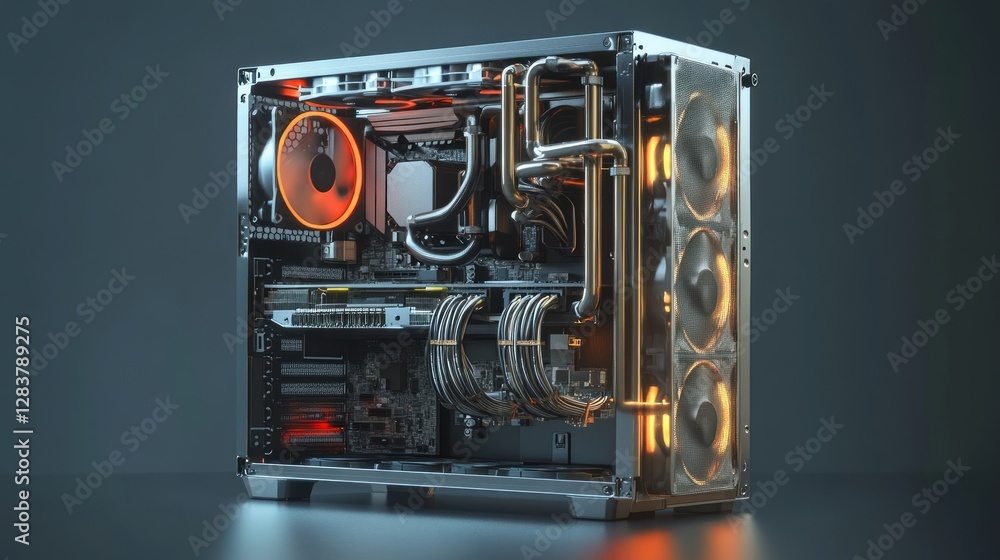Aufkleber high-performance custom pc build: a showcase of advanced cooling and components